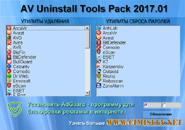 AV Uninstall Tools Pack / Утилиты для удаления антивирусов 2017.04 [2017 / РС / RUS / ENG]